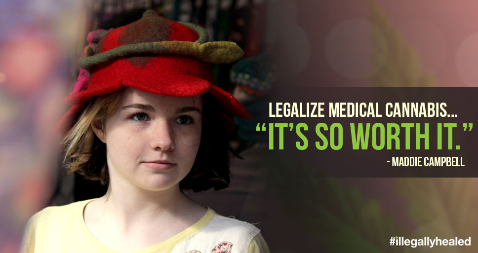 16-year-old Maddie Campbell uses cannabis oil for seizure control and pain management. She says it works better than any pharmaceutical.
