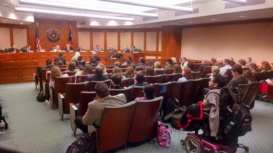 The Public Health Committee heard 6 hours of testimony in favor of a medical marijuana bill on Tuesday, April 28, 2015. Photo by Texans for Responsible Marijuana Policy.